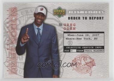 2007-08 Upper Deck First Edition - Draft Notices #DN1 - Greg Oden