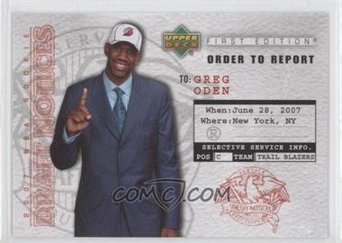 2007-08 Upper Deck First Edition - Draft Notices #DN1 - Greg Oden