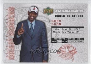 2007-08 Upper Deck First Edition - Draft Notices #DN1 - Greg Oden