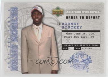 2007-08 Upper Deck First Edition - Draft Notices #DN15 - Rodney Stuckey