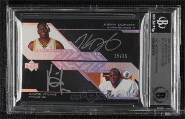 2007-08 Upper Deck UD Black - Dual Autographs #DAU-YD - Kevin Durant, Vince Young /25 [BGS Encased]