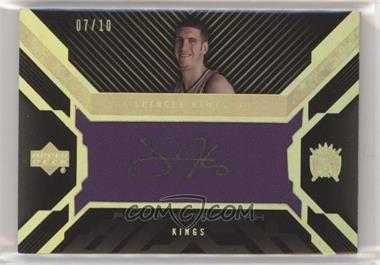 2007-08 Upper Deck UD Black - Patch Material Autograph - Gold #PMA-SH - Spencer Hawes /10