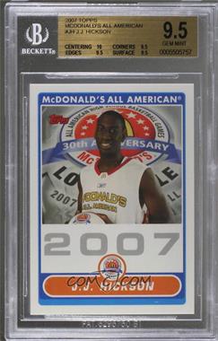 2007 Topps McDonald's All-American - [Base] #JJH - J.J. Hickson [BGS 9.5 GEM MINT]