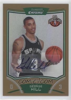 2008-09 Bowman Draft Picks & Stars - Chrome - Gold Refractor #171 - NBA Rookie Card Autograph - George Hill /25