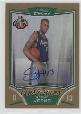 2008-09 Bowman Draft Picks & Stars - Chrome - Gold Refractor #181 - NBA Rookie Card Autograph - Sonny Weems /25