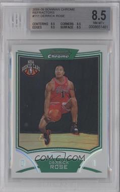 2008-09 Bowman Draft Picks & Stars - Chrome - Refractor #111 - NBA Rookie Card - Derrick Rose /499 [BGS 8.5 NM‑MT+]