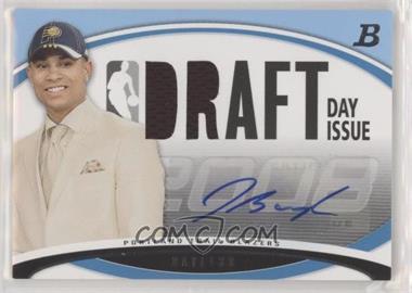 2008-09 Bowman Draft Picks & Stars - Draft Day Issue Relic Autographs - Blue #DDIA-JB - Jerryd Bayless /50