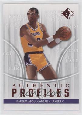 2008-09 SP - Authentic Profiles #AP-6 - Kareem Abdul-Jabbar