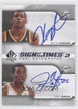 2008-09 SP Authentic - Sign of the Times 2 #SD-DG - Kevin Durant, Jeff Green /50