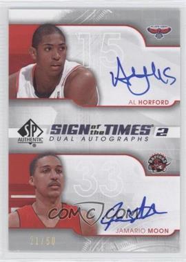 2008-09 SP Authentic - Sign of the Times 2 #SD-HM - Al Horford, Jamario Moon /50