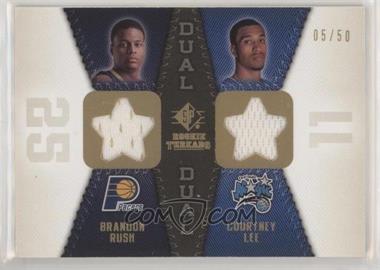 2008-09 SP Rookie Threads - Rookie Threads Dual - Gold #RTD-RL - Brandon Rush, Courtney Lee /50 [EX to NM]