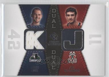 2008-09 SP Rookie Threads - Rookie Threads Dual #RTD-AL - Kevin Love, Joe Alexander