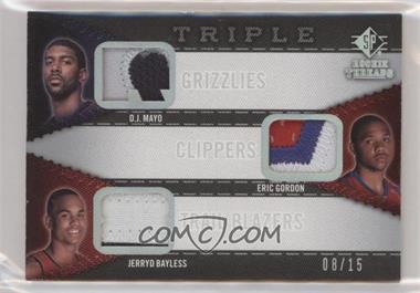 2008-09 SP Rookie Threads - Rookie Threads Triple - Patch #RTT-MGB - O.J. Mayo, Eric Gordon, Jerryd Bayless /15