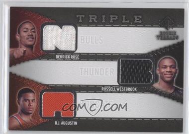 2008-09 SP Rookie Threads - Rookie Threads Triple #RTT-ARW - D.J. Augustin, Derrick Rose, Russell Westbrook