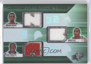 2008-09 SPx - Winning Materials Trios #WMT-MEW - Brandan Wright, Monta Ellis, Corey Maggette