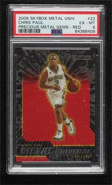 2008-09 Skybox - Metal Universe - Red Precious Metal Gems #22 - Chris Paul /40 [PSA 6 EX‑MT]