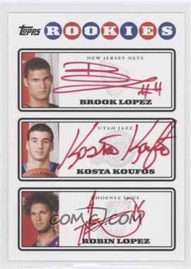2008-09 Topps - Rookie Premiere Certified Autographs Triple - Red Ink #RPT-LKL - Brook Lopez, Kosta Koufos, Robin Lopez