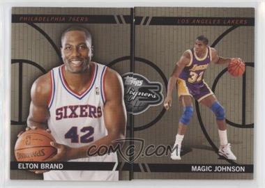 2008-09 Topps Co-Signers - Changing Faces Mismatched - Gold #CF-36-14 - Magic Johnson, Elton Brand /199 [EX to NM]