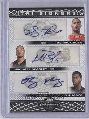 2008-09 Topps Co-Signers - Tri-Signers Autographs #TS-RBM - Derrick Rose, Michael Beasley, O.J. Mayo /36