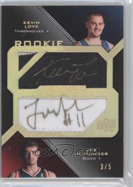 2008-09 UD Black - Signed Jersey Pieces Rookie Dual - Gold Patches #DJR-LA - Kevin Love, Joe Alexander /5