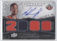 Premier Rookie Autograph Materials - Anthony Randolph #/199