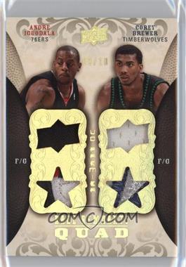 2008-09 UD Premier - Rare Remnants Quad Jersey Patch - UD Logo #RR4-IB - Andre Iguodala, Corey Brewer /10