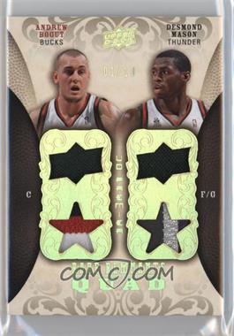 2008-09 UD Premier - Rare Remnants Quad Jersey Patch - UD Logo #RR4-MB - Andrew Bogut, Desmond Mason /10