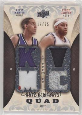 2008-09 UD Premier - Rare Remnants Quad Jersey Patch #RR4-CM - Kevin Martin, Vince Carter /25