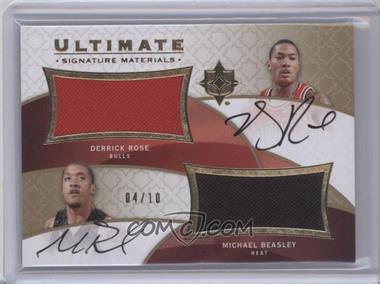 2008-09 Ultimate Collection - Ultimate Signature Materials Combo #UMC-BR - Derrick Rose, Michael Beasley /10