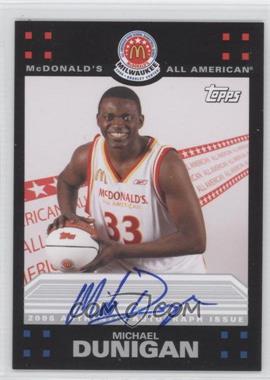 2008 Topps McDonald's All-American Game - [Base] - Autographs #MD - Michael Dunigan