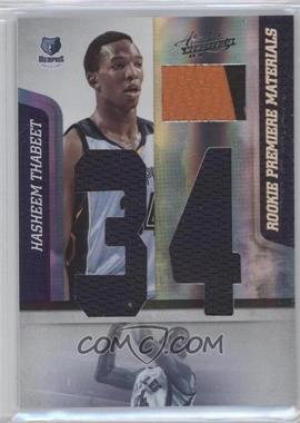 2009-10 Absolute Memorabilia - [Base] - Jumbo Jersey Number With Basketball #171 - Rookie Premiere Materials - Hasheem Thabeet /25