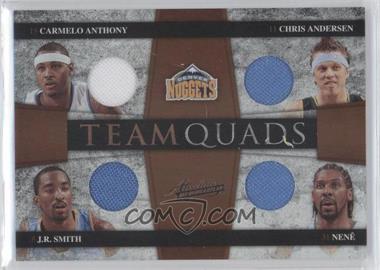 2009-10 Absolute Memorabilia - Team Quads Materials #9 - J.R. Smith, Carmelo Anthony, Chris Andersen, Nenê /100