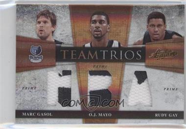 2009-10 Absolute Memorabilia - Team Trios NBA Materials - Die-Cut Prime #3 - Marc Gasol, Rudy Gay, O.J. Mayo /10
