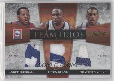 2009-10 Absolute Memorabilia - Team Trios NBA Materials - Die-Cut Prime #4 - Andre Iguodala, Elton Brand, Thaddeus Young /10