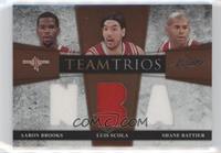 Aaron Brooks, Luis Scola, Shane Battier [EX to NM] #/100