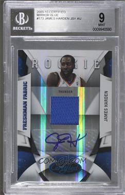 2009-10 Panini Certified - [Base] - Mirror Blue #173 - Freshman Fabric Signatures - James Harden /50 [BGS 9 MINT]