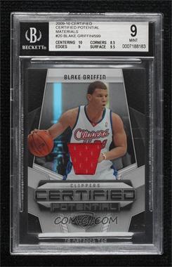 2009-10 Panini Certified - Certified Potential - Materials #20 - Blake Griffin /599 [BGS 9 MINT]