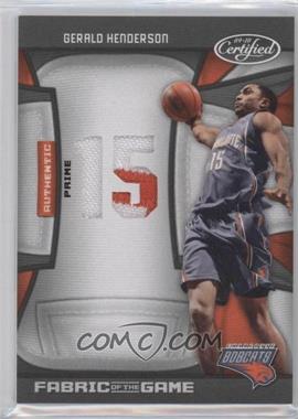 2009-10 Panini Certified - Fabric of the Game - Jersey Number Die-Cut Prime #FOG-GH - Gerald Henderson /25