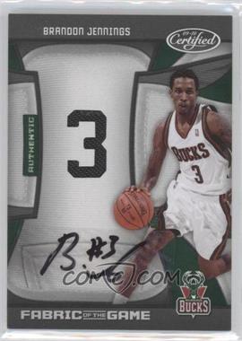 2009-10 Panini Certified - Fabric of the Game - Jersey Number Die-Cut Signatures #FOG-BJ - Brandon Jennings /25