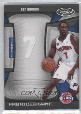 2009-10 Panini Certified - Fabric of the Game - Jersey Number Die-Cut #FOG-BG.1 - Ben Gordon /99