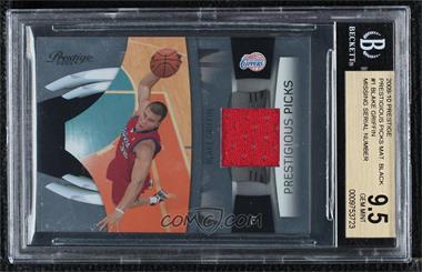 2009-10 Panini Prestige - Prestigious Picks - Black Materials Missing Serial Number #1 - Blake Griffin [BGS 9.5 GEM MINT]