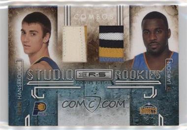 2009-10 Panini Rookies & Stars - Studio Rookies Combos - Materials Prime #4 - Tyler Hansbrough, Ty Lawson /50