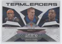 Al Harrington, David Lee, Chris Duhon #/250