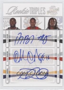 2009-10 Panini Season Update - Rookie Triples Signatures #19 - DeJuan Blair, DeMar DeRozan, DeMarre Carroll /49