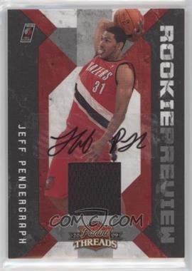 2009-10 Panini Threads - Rookie Preview Materials - Signatures #28 - Jeff Pendergraph /50