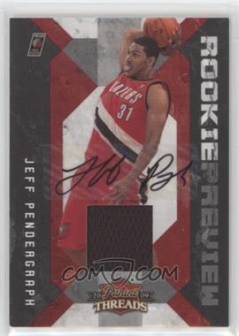 2009-10 Panini Threads - Rookie Preview Materials - Signatures #28 - Jeff Pendergraph /50