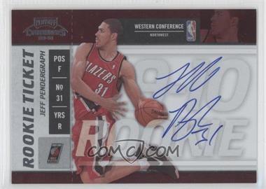 2009-10 Playoff Contenders - [Base] #127 - Rookie Ticket - Jeff Pendergraph