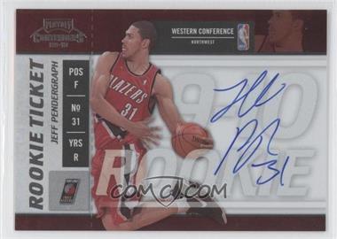 2009-10 Playoff Contenders - [Base] #127 - Rookie Ticket - Jeff Pendergraph
