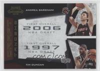 Andrea Bargnani, Tim Duncan #/100