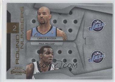 2009-10 Playoff Contenders - Round Numbers - Gold #10 - Carlos Boozer, Paul Millsap /100